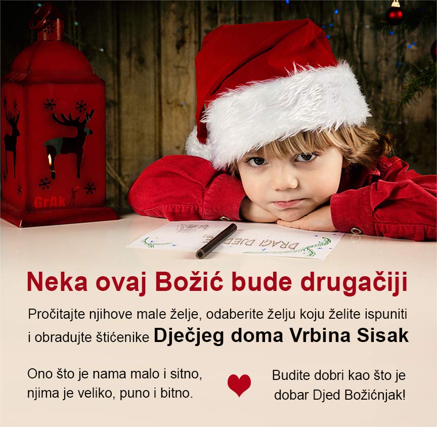 Uljepšajte Božić štićenicima Dječjeg doma Vrbina Sisak